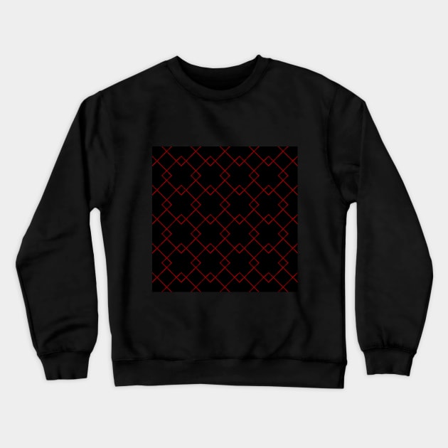 Red Lines Pattern Crewneck Sweatshirt by DeneboArt